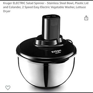 NEW Kruger Stainless Steel Electric Salad Spinner